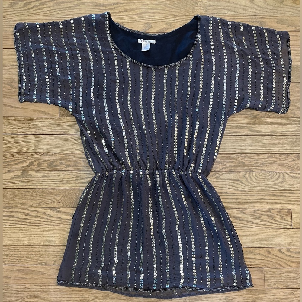 ARDEN B Brown Sequin Short Dress